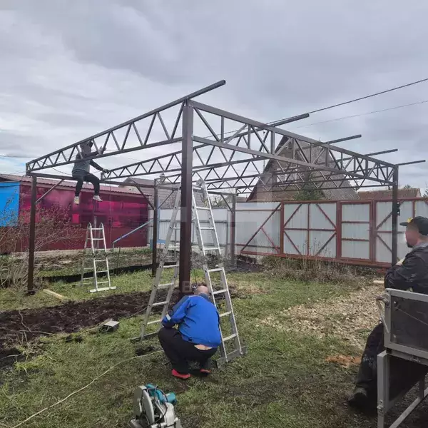 строительство навеса под автомобиль