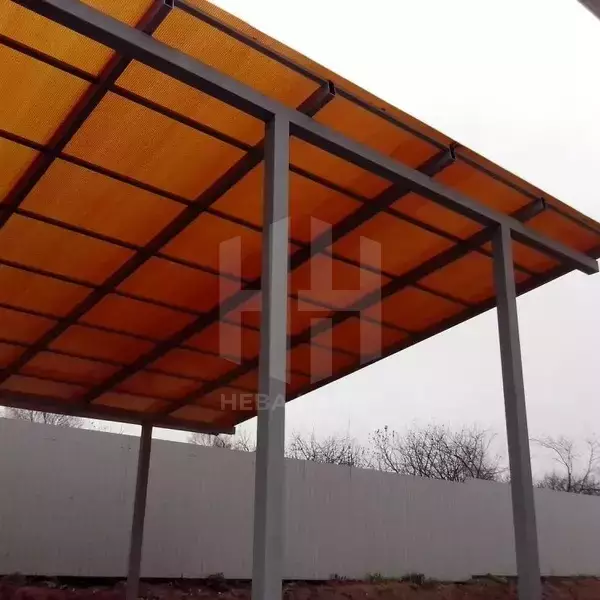навес из поликарбоната с односкатной кровлей