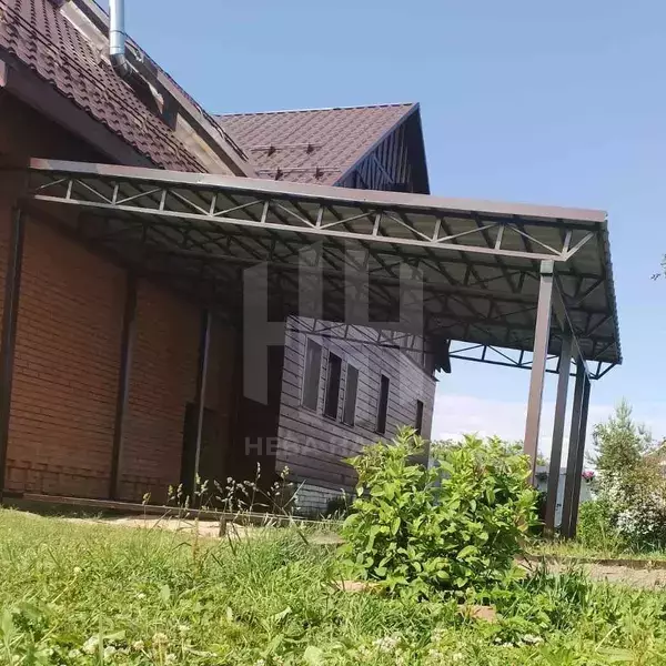 Односкатный навес из металлочерепицы 4