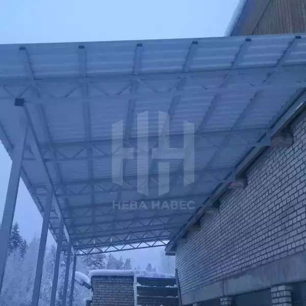 односкатный навес из профлиста